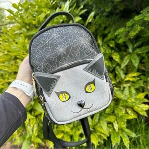 Betsey Johnson Halloween Vampire Cat Mini Backpack Purse Spiderweb / Floral
